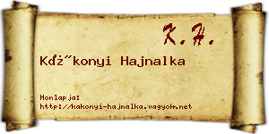 Kákonyi Hajnalka névjegykártya